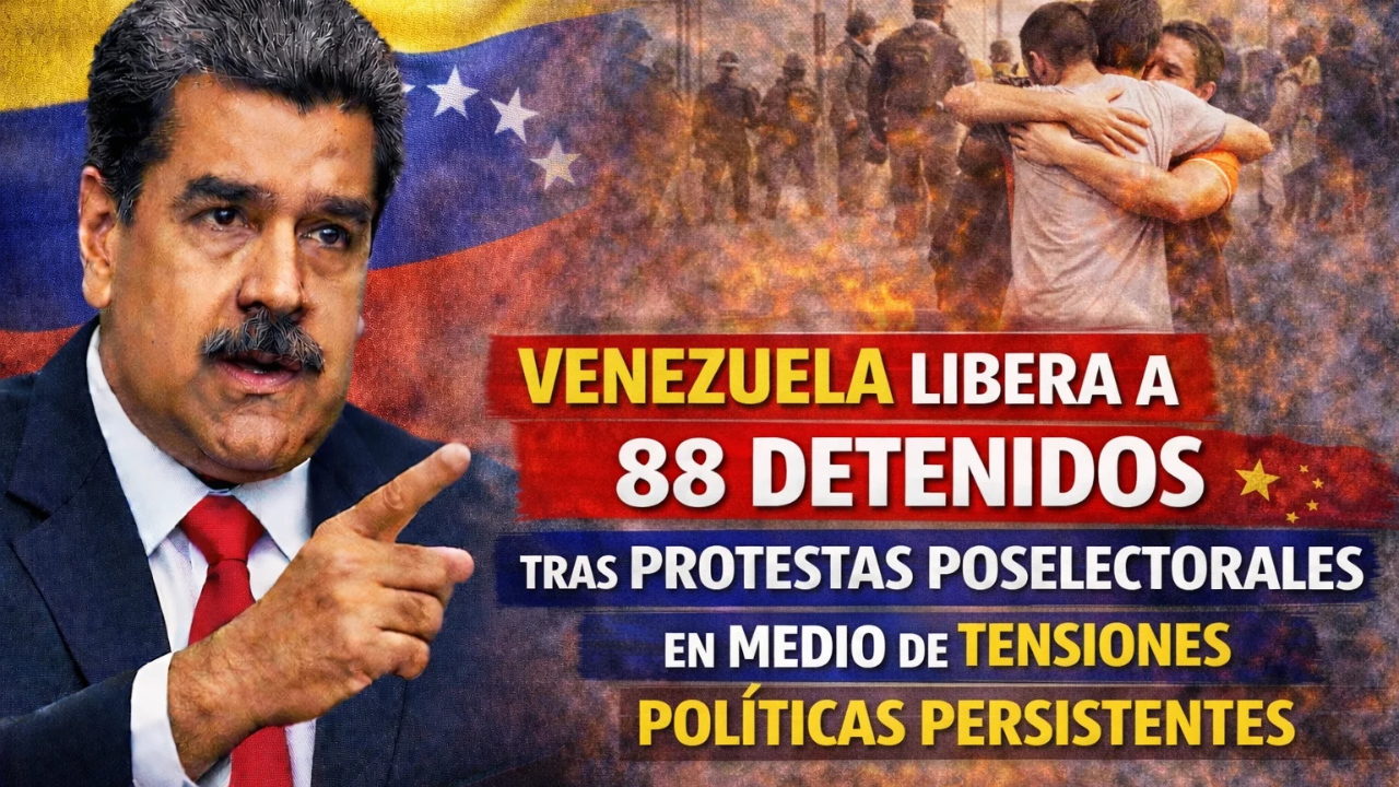 Venezuela libera a 88 detenidos tras protestas poselectorales en medio de tensiones políticas persistentes